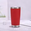 Vaso Amazon transfronterizo de 20 oz de acero inoxidable de doble capa para coche, vaso para helado, vaso para café para llevar, vaso portátil con pajilla