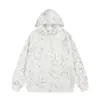 2025 Nova Moletom Casual com Capuz Masculino Marca Tendência Moda Tie-Dye Personalizado Cardigan Jaqueta de Moletom Manga Longa para Homens