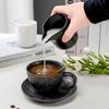 Estilo Simple Cerámica Blanco y Negro Cerámica Olla Pequeña para Leche Tarro Pequeño Hogar Restaurante Práctico Tarro para Condimentos Taza para Salsa Comida Occidental