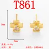 Pendientes de Tachuela de Cobre Puro Brillantes con Forma de Diamante Pendientes de Lujo de Gama Alta para Mujer Tachuelas con Forma de Luna y Cruz
