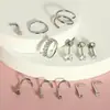 Conjunto de Piercing de Nariz de Aço Inoxidável com 12 Peças, Best-Seller Transfronteiriço, Argola Básica de Nariz com Zircônia em Formato de Coração, Joia para Piercing
