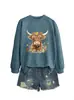 Amazon Wish Comércio Eletrônico Transfronteiriço Estação Europeia Casual Divertido Feminino Yak Flor Vermelha Flor Amarela Moletom Em Estoque
