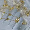 Fanjia Versión Alta Oro Rosa Pétalos Llenos de Diamantes Trébol Collar Pendiente de Flor de Trébol de un Solo Diamante Cadena para Clavícula