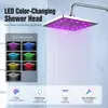 Suministros del Fabricante Cabezal de Ducha de Baño con Gradiente de Siete Colores LED, Cabezal de Ducha Cuadrado Grande con Rotación de 360 Grados, Cabezales de Ducha de 8 Pulgadas