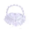 Bolsa de Ombro de Cetim com Renda Branca Cesta Caixa de Anel Proposta de Casamento Ocidental Laço Exquisito Caixa de Joias Decorativa