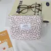 Bolsa de Almacenamiento Retro Colorida Simple con Estampado de Leopardo Tela Suave Gran Capacidad Neceser Portátil Bolsa para Artículos Varios para Niñas