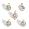 Colgante Individual Cristal Blanco Forma Geométrica Bordes Envueltos Colgante para DIY Collar Pendientes Ropa Bolsa Colgante Accesorios de Joyería