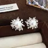Pendientes de Perla con Fuegos Artificiales de Estilo Único Japonés y Coreano con Circonita Microincrustada, Lujo Ligero, Elegantes, Diseño Único, Pendientes Versátiles