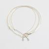 Prata esterlina S925 com corrente anel de mão de parafuso liso DIY pulseira Passepartout com corrente cruzada pulseira de esticador