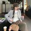 Chaqueta retro estilo Chanel para mujer para otoño, estilo coreano, petite, elegante, holgada, sofisticada, abrigo corto para damas