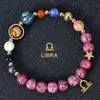 Multi-Win Joyería Pulsera de Constelaciones Azules Piedra Azul 8mm Piedra Natural Pulsera de Perlas de Ocho Planetas Venta al por Mayor