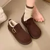 Zapatos Birkenstock de suela gruesa, forrados de felpa, engrosados para mujer, nuevo estilo popular Otoño/Invierno 2026, mocasines Birkenstock cálidos, zapatos de algodón, botas de nieve