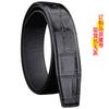 3.8 Cinto de fivela lisa masculina Corpo Dupla Face Couro Crocodilo Padrão Cinto Couro Perfurado Cinto Corpo Luz Luxo Yim
