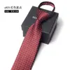 8cm Multicolores Modernos Hombres Negocios Vestir Profesional Cremallera Corbata Fácil de Tirar Sin Nudos Perezoso Conveniente Caja de Regalo