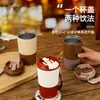 Taza de café de acero inoxidable 304, taza termo de café portátil para uso en exteriores, taza de café elegante para hombres, mujeres y estudiantes