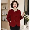 2026 Roupa para Mãe Estilo Pequeno Perfume Gola Redonda Manga Longa Jaqueta Tamanho Grande para Meia-idade Inverno Novo Estilo Aquecimento Reduzir Idade Jaqueta Versátil