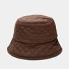 Outono e inverno novo acolchoado xadrez pescador chapéu feminino estilo coreano ao ar livre guarda-sol quente topo plano chapéu de bacia para viajar chapéu para todos os jogos