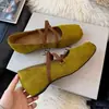 Zapatos Mary Jane para mujer de corte bajo estilo coreano con plataforma interior, tira cruzada cómoda, nuevo modelo 2026, bailarinas de gamuza con punta cuadrada