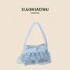 Bolso de Hombro Coreano de Moda Personalizado con Remaches, Bolso de Axila de Malla Plisada, Nicho de Alta Gama, Bolso de Mano para Desplazamiento