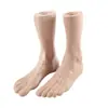Modelo de Pie Femenino Color de Piel Esmalte Zapatos Planos Suela Cinco Dedos Calcetines Pantuflas Sandalias Exhibición Modelo de Pie Pie Suave Transmisión en Vivo Modelo de Pie