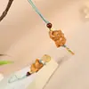 Sândalo desenho animado elefante fofo pingente criativo madeira maciça corrente de celular bolsa pendente de chave USB pendente de chave acessório