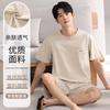 Pijama para Hombre de Manga Corta y Pantalón Corto Listo para Usar Algodón Puro Verano Nuevo Ropa Casual para el Hogar Traje de Dos Piezas