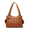 Bolsa Feminina Nova para Comércio Exterior 2025 Moda Grande Capacidade Couro Macio Casual Ombro Mão Bolsa Tote Transversal