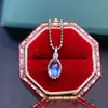 Venda direta da fábrica primeira geração de pingente de prata de lei com pedra natural azul luar estilo simples pedra principal 4*6mm