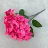 Flor de Hortensia Artificial con 5 Ramas y Pétalos Grandes, Flor de Seda para Boda y Decoración del Hogar, Adorno de Arreglo de Flores Falsas, Disponible en Múltiples Colores