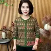 Nuevo top holgado de manga larga para mujer, camiseta holgada de manga larga con cuello redondo para madres de mediana edad, mujeres de mediana edad