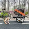 Reboque de bicicleta para animais de estimação reboque traseiro para cães gatos carrinho dobrável ao ar livre para passear com cães ciclismo reboque respirável