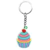 Llavero de Goma Suave de PVC con Forma de Pastel de Postre de Dibujos Animados Colgante para Mochila de Estudiante Cadena de Llavero Accesorios Venta al por Mayor