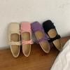 Zapatos de ballet con doble lazo y altura interior francesa para mujer, primavera y otoño 2025, nuevos zapatos de falda