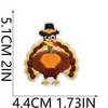 Parche de Tela Bordada de Pavo Decoración para Bolsa de Acción de Gracias Sello Bordado Planchar Feliz Hoja de Arce Parche Temático de Otoño Parche