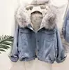 Jaqueta feminina de algodão com capuz em jeans, estilo curto, corte slim, azul claro, azul escuro, outros estilos elegantes