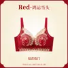 Conjunto de Sutiã Vermelho para Casamento Feminino, Sem Aro, Ajustável, Bordado, para Seios Pequenos, Perfeito para o Ano de Nascimento