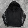 Outono e Inverno Novo Ins Transfronteiriço Solta Moda Versátil Doce Estilo Coreano Com Capuz Zíper Gola de Pele Y2K Moletom Atacado