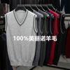 Suéter de Lana de Gama Alta para Hombre, Chaleco sin Mangas de Cuello en V, Otoño e Invierno, Casual, Suéter de Punto para Padre de Mediana Edad y Anciano, Venta al por Mayor