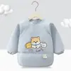 Babador para bebê, roupa protetora de manga comprida reversível para crianças, avental impermeável e anti-sujeira para outono e inverno, babador de comida para bebê