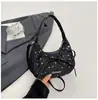 Bolsa feminina de nicho de alta qualidade, novo modelo 2026, bolsa lua crescente com laço de estrela, bolsa transversal simples
