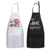 Delantal de Amazon Frontera Comercio Exterior Logo Estampado de Letras Labios Rojos y Bigote Estilo Pareja Unisex Estampado de Pareja