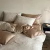 Juego de cuatro piezas de algodón de fibra larga para cuatro estaciones, grado A para maternidad e infantil, cifrado, tacto lujoso y de alta gama, sábanas y funda de edredón aptas para la piel