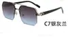 Gafas de Sol Nuevas Transfronterizas para Hombres y Mujeres, Cuadradas de Marco Delgado para Adelgazar Rostro Grande, Gafas de Sol de Medio Marco de Moda Anti-UV