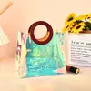 Bolso de PVC Personalizado Bolsa de Regalo de Plástico Transparente Láser Bolso Redondo Empaque Festivo Bolsa de Compras de Gama Alta