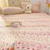 Conjunto de Três Peças de Tapete Refrescante de Seda Gelada de Verão, Tapete Macio de Verão, Colcha Acolchoada Lavável à Máquina, Lençol de Cama com Ar Condicionado para Dormitório Estudantil