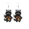 Brincos Pendentes de Gato Ninja Acrílico Transfronteiriços Brincos Pendentes Fofos com Tema de Animal Cartoon para o Dia a Dia e Torta