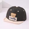 Corea del Sur sombrero lindo para bebé gorra de béisbol de borde suave para bebé bebé combinación de colores gorra plegable oso LUCKY gorra hip hop