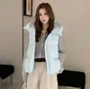 Colete Acolchoado com Capuz 90% Penugem de Pato Branco Dongdaemun Coreano para Mulheres, Roupa Externa, Estilo Oversized Outono e Inverno 2026, Jaqueta Colete que Valoriza a Silhueta