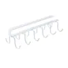 Prateleira de Armazenamento para Armário de Cozinha, Ferro, Essencial para Dormitório Sem Furos, Cabide Multifuncional de 6 Fileiras para Chapéus e Roupas Íntimas, Cabide de Gancho para Porta