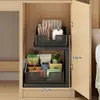 Escritorio de dormitorio con almacenamiento profundo, almacenamiento para torre de computadora, estantería de múltiples niveles para una utilización eficiente del espacio